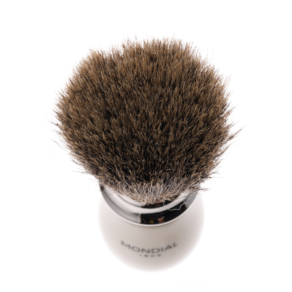 Бритвенный набор: классический Т-образный станок, помазок, подставка MONDIAL ST-335-AST