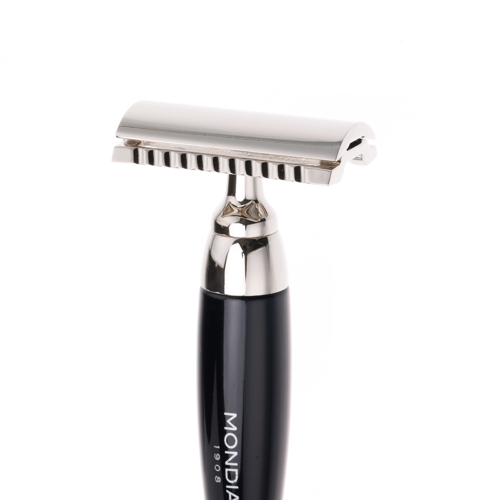 Бритвенный набор: классический Т-образный станок, помазок, подставка MONDIAL ST-335-NST