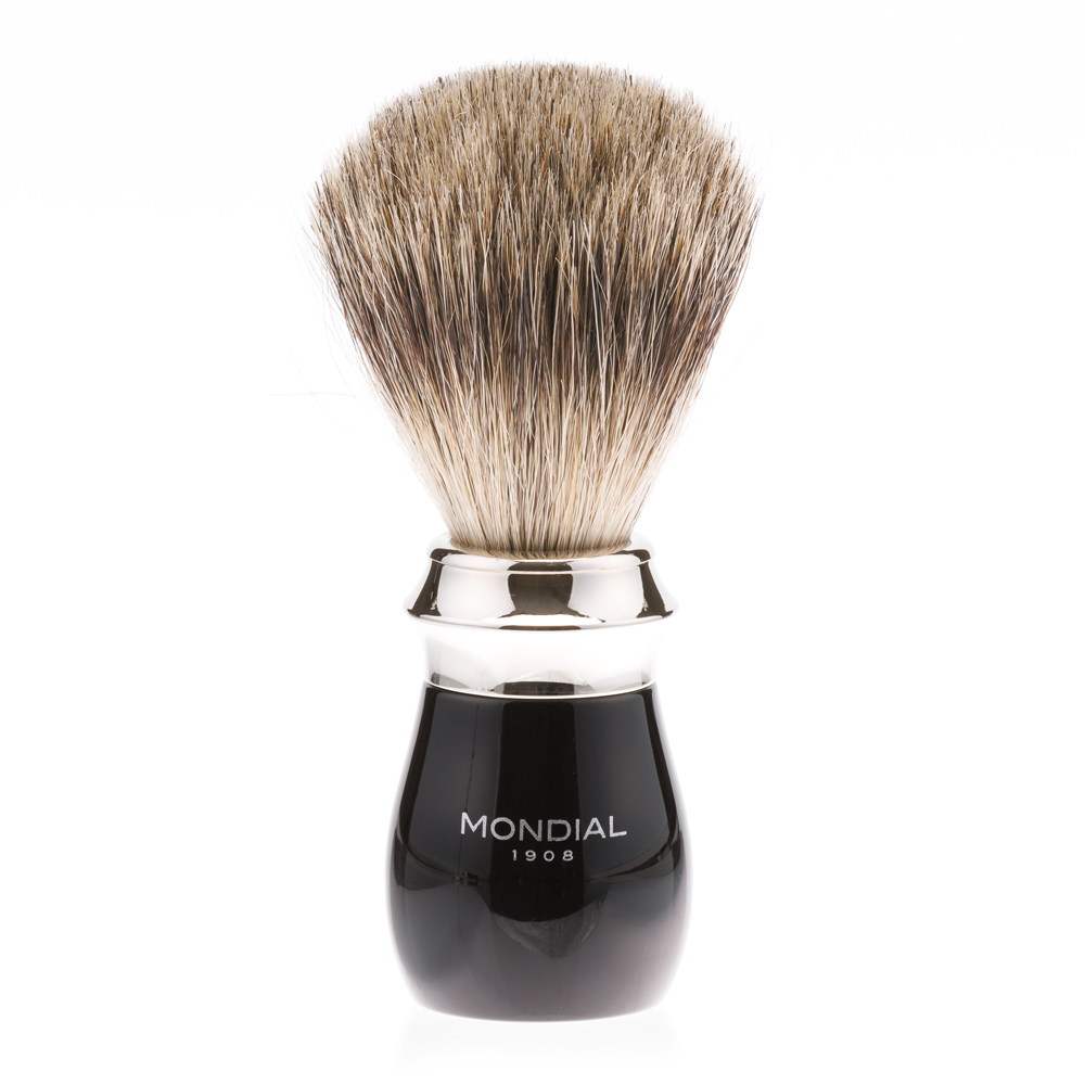 Бритвенный набор: классический Т-образный станок, помазок, подставка MONDIAL ST-335-NST