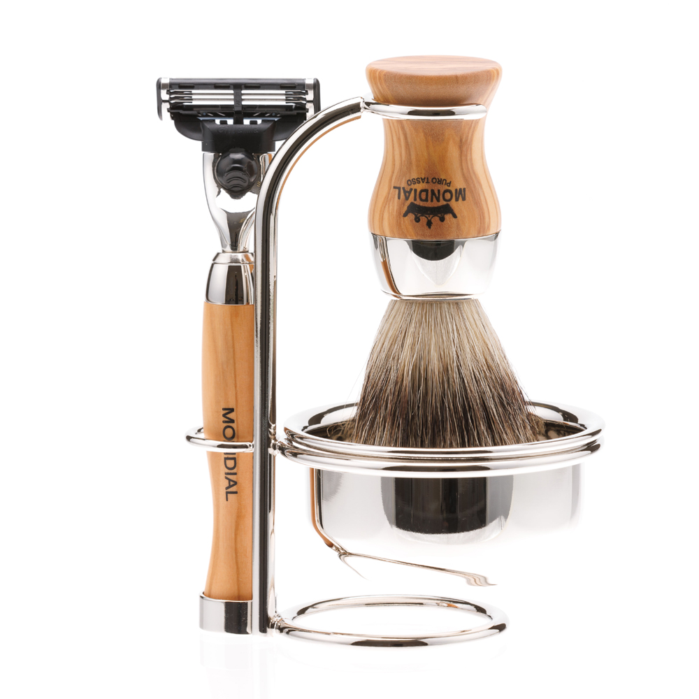Бритвенный набор: станок, помазок, подставка, чаша MONDIAL ST-445-OMT
